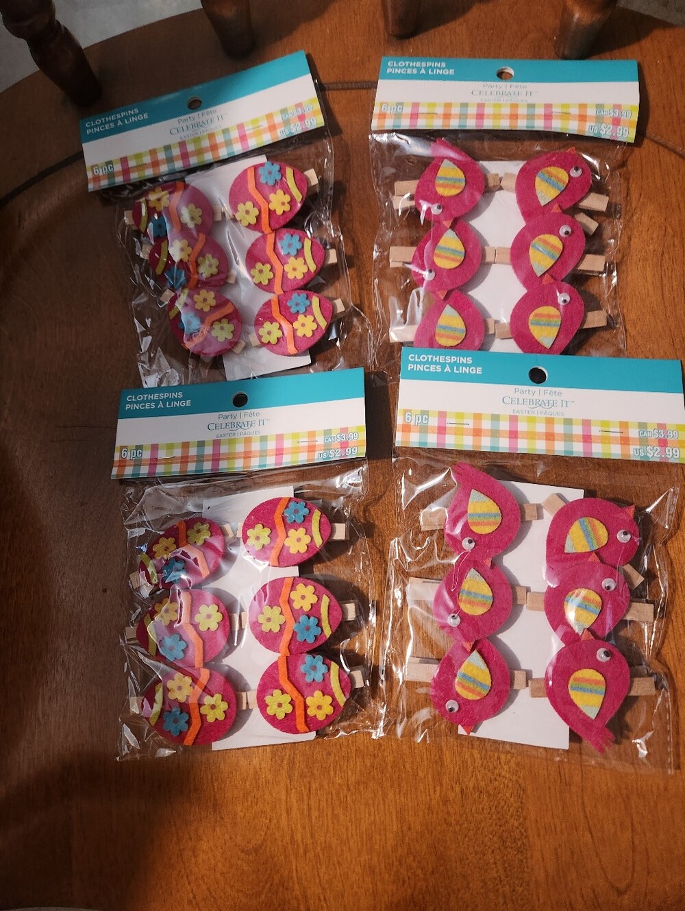 Celebrate It Pink Felt Decorative Clothespins - Party Craft Clips